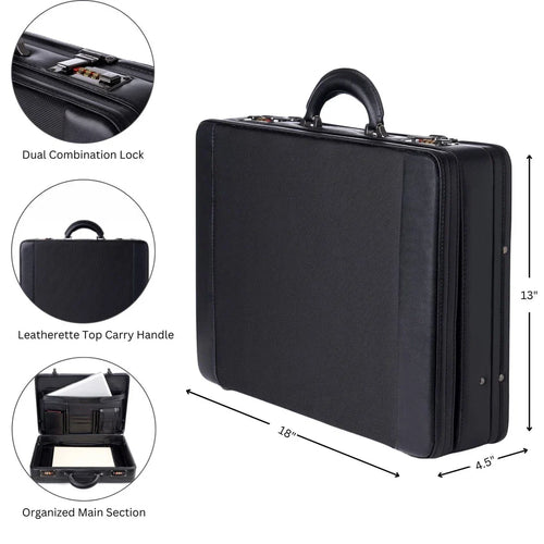 Alpine Swiss Mens Briefcase Hard Side Business Case Expandable Attache Case For