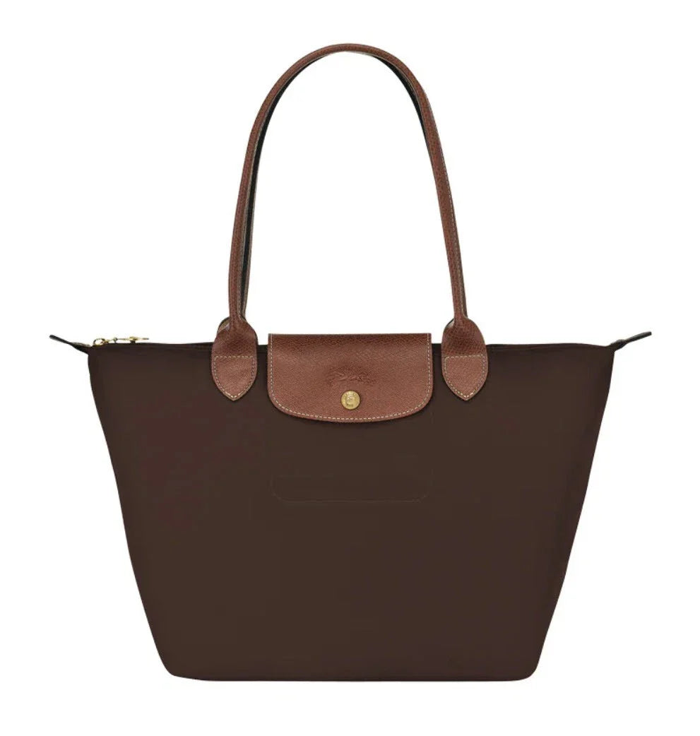 Le Pliage M Tote Bag Ebony Brown Travel Everyday Medium Shoulder Bag