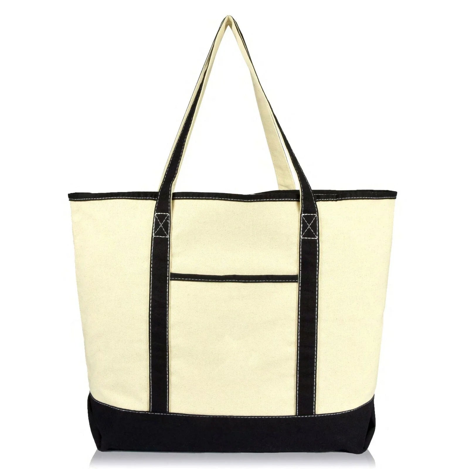 22" Extra Large Open Top Shopping Tote Grocery Bag with Outer Pocket